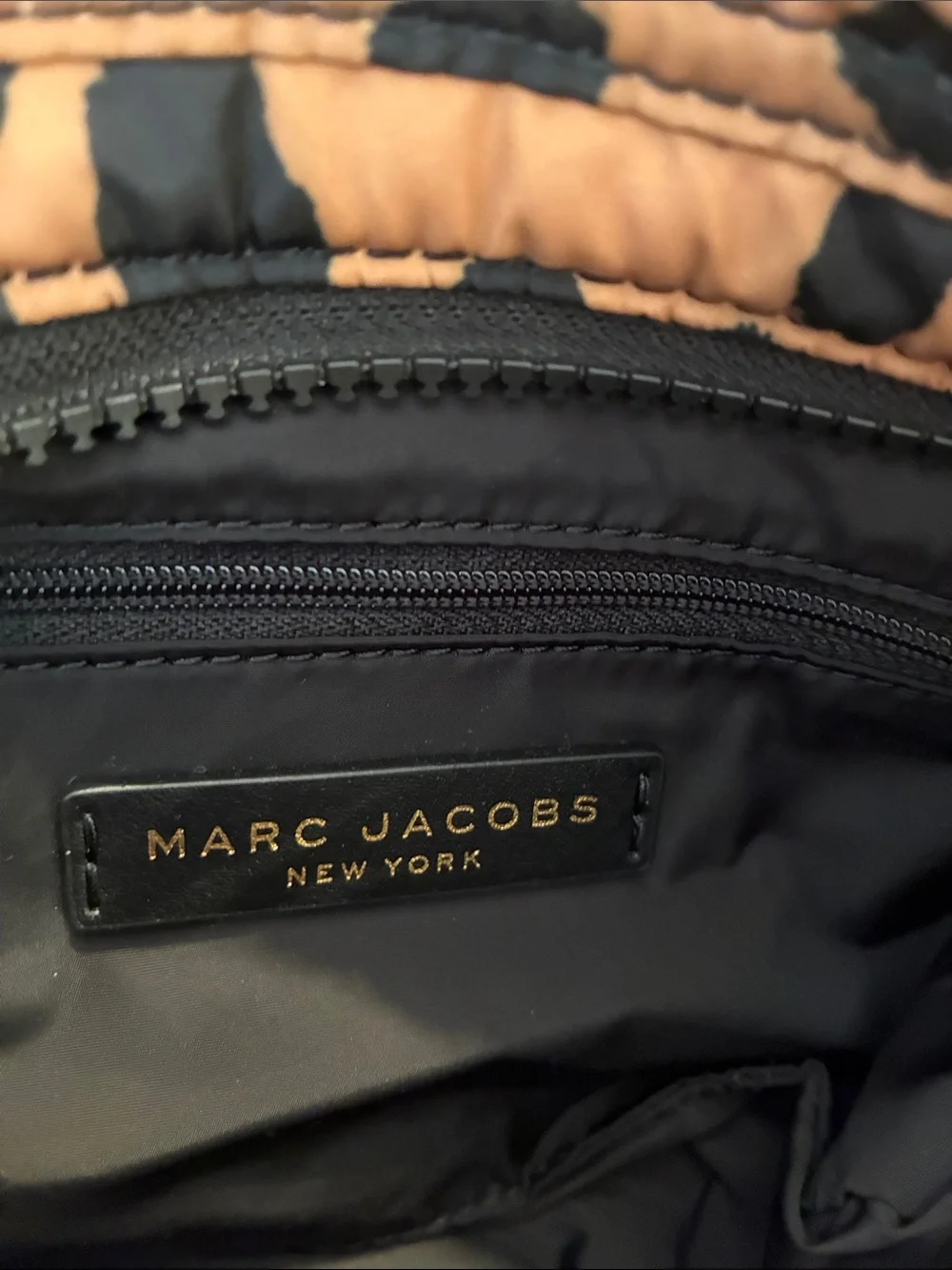 Marc Jacobs Brown Leopard-Print Quilted Crossbody with Gold Plaque
